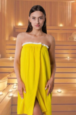 Парео женское махровое 76х142 ДМ желтое