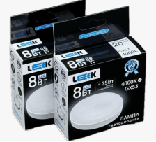 Лампа светодиодная GX53 8W/4000  LEEK