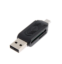Картридер-OTG LuazON LNCR-001 microUSB и USB слоты SD microSD черный 4465964