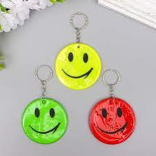 Подвес-брелок световозвращающий Смайлик МИКС d=5см 2610508/3566295