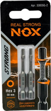 Бита HEX 3x50мм 2шт NOX STRONG Torsion 338350-2