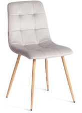 Стул CHILLY (JSC-220) велюр/металл Light Grey (светло-серый) HLR14/натуральный