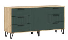 Комод Флэш (1500) Браш Мени Грин/Дуб крафт