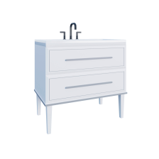 Тумба с раковиной VEGA -90/2Н белый глянец, ручка серебро