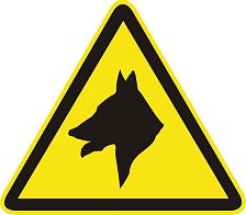 Знак W32 Осторожно! Злая собака 200х200х200