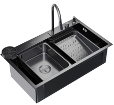 Мойка врезная 75х46 см h=215 черный графит Mixline