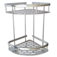 Полка алюминиевая САНАКС угловая 2-ярусная с литым дном 75069