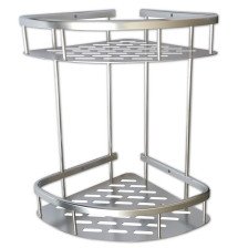 Полка алюминиевая САНАКС угловая 2-ярусная с литым дном 75069