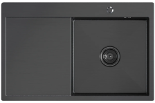 Мойка врезная 78х50 (3,0) h=200 Л черный графит Mixline