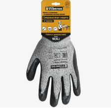 Перчатки "ЗАЩИТА ОТ ПОРЕЗОВ ГРАНИТ"  стекловолокно текстурованный латекс в и/у 10 (XL) Fiberon
