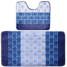 Комплект ковриков для ванной комнаты BANYOLIN SILVER 2 шт 50х80/50х40см 11мм голубой