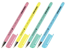 Ручка шариковая синяя 0,5 мм LOREX Pastel Slim Soft масляная корпус ассорти