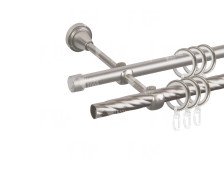 Карниз Грейс 2-рядный D16/16 (труба крученая/гладкая) Сатин 1,8м