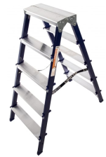 Стремянка Алюмет двухстор М8205 5 ступеней сталь