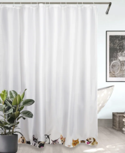 Штора для ванной комнаты 180x200см PETS (white) ch-21324