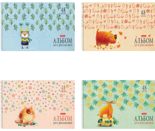 Альбом для рисования 48 л Hatber Счастливчики 