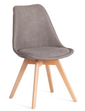 Стул TULIP SOFT (mod. 053V) дерево/пластик/ткань 49,5x54,5x84см, серый
