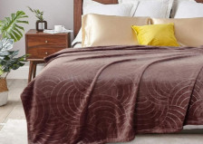 Плед велсофт Aura 007-AUR коричневый Cleo Размер: 180х200