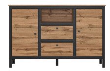 Тумба "ЛОФТ" KOM2D2S/150 Дуб вотан, черный/дуб вотан 98,5х150х38,5см 
