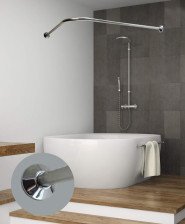 Штанга для душа нержавеющая сталь Г-образный 170х75 хром ГО170-75