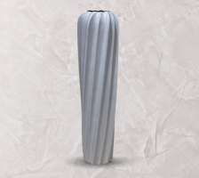 Ваза керамическая 19,5х76 см светло-серая матовая