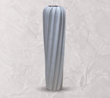 Ваза керамическая 19,5х76 см светло-серая матовая