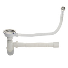 Сифон для кухонной мойки с переливом и гофрой САНАКС 8740