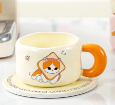 Кружка 450  мл Cat loves baking, toast YX-689-01