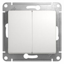 Переключатель 2-м скрытой установки Glossa GSL000165 белый