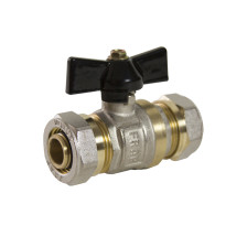 Кран для м/п труб 20х20 ц/ц бабочка Frap