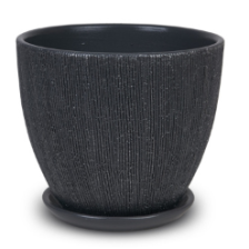 Кашпо керамический  с поддоном Меланж d26см h23,5см 8,9л овал графит