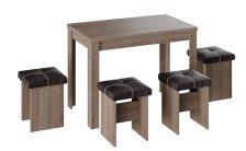 Обеденная группа тип 5 Дуб сонома трюфель/шоколад (Стол +Табурет 4шт)