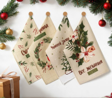 Набор полотенец вафельных 28х46х4шт Доляна Зимние праздники 10582417