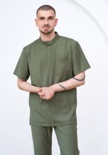 Блуза медицинская мужская Премиал К628 хаки размер 52/182 Ca Priz
