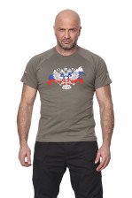 Футболка х/б Russian Federation, олива, 7TS-07OL размер M/48