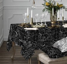 Скатерть рогожка 150х220 Sonnet арт 3 Версаль черный