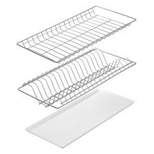 Посудосушитель 748х228 с 2-мя поддонами хром