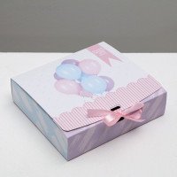 Коробка подар складная 20х18х5 см Самый лучший день 3222437