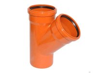Тройник канализационный  45 ПВХ D110х110 коричневый