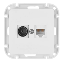 Розетка TV+компьютерная скрытой установки ТК-6551 белая ASTRUM