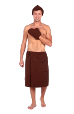 Набор для сауны махровый мужской ДМ коричневый