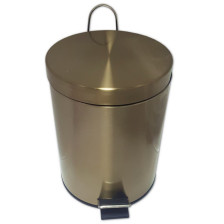 Ведро для мусора с педалью 5 литров круглое бронза 105-В