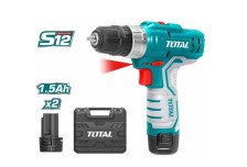 Шуруповерт TOTAL 12В 2х1,5 Ач 20Нм аккумуляторный + кейс TDLI1232 Шуруповерт TOTAL 12В 2х1,5 Ач 20Нм аккумуляторный + кейс TDLI1232