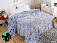 Плед микрофибра Cleo Бамбук Неон 013-pbn Размер: 150х200, Цвет: Сине-серый