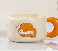 Кружка 450  мл Cat loves baking, burger YX-689-04