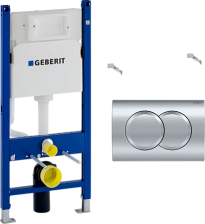 Инсталляция Geberit Duofix 458.149.21.1 для подвесного унитаза, 112см, клавиша Delta01 хром глянец