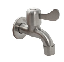 Кран водоразборный САНАКС с аэратором (10см от стены) 9257 нержавеющая сталь