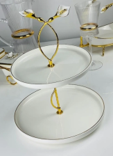 Фруктовница 2-ярусная 24см LENARDI MELODY фарфор 163-031