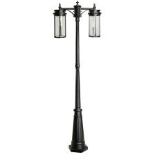 Светильник садово-парковый 2х40W черный E27 230V PL788 столб 2м