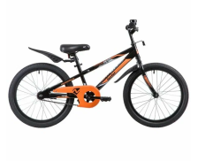 Велосипед NOVATRACK 20", JUSTER,  чёрный, тормоз ножной, защита  А-тип, пластиковые крылья